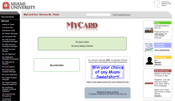 MyCard Portal Corner Chop Design